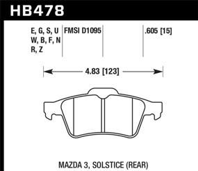 img 1 attached to 🦅 Цепкость Hawk HB478F.605 HPS Керамическая тормозная колодка: непревзойденная тормозная мощность и улучшенная производительность