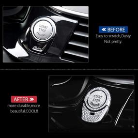 img 3 attached to Bling Crystal Ignition Button Caps with Ring for BMW 5 6GT 7 Series X3 X4 M5 - PIFOOG 3PCS Silver Interior Car Accessories for Men & Women