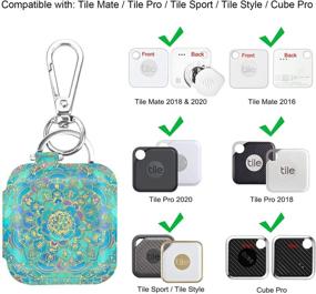 img 3 attached to 🔒 2-Pack Fintie Case for Tile Mate/Tile Pro/Tile Sport/Tile Style/Cube Pro Key Finder - Vegan Leather Protective Cover for All Tile Generations 2020, 2018, and Beyond