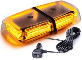 img 4 attached to 🚨 VKGAT 48 LED Roof Top Strobe Lights for Trucks and Cars - Waterproof Magnetic Mount Emergency Hazard Warning Safety Flashing LED Mini Bar Strobe Light for Snow Plow Vehicles (Amber)