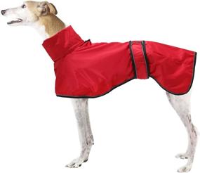 img 4 attached to 🐾 Adjustable Lightweight Raincoat for Greyhounds, Lurchers, and Whippets - Geyecete Dog Jacket with Reflective Straps and Harness Hole - Ideal Gift for Greyhound Owners
