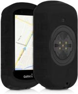 🚴 kwmobile black silicone case for garmin edge 530 - soft bike gps protective cover - compatible case logo