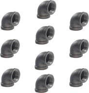 🔩 10 pack elbow pipes - black malleable iron brooklyn pipe fittings for diy furniture projects logo