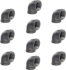 img 4 attached to 🔩 10 Pack Elbow Pipes - Black Malleable Iron Brooklyn Pipe Fittings for DIY Furniture Projects