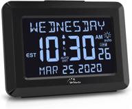 ⏰ 7 inch wallarge digital alarm clock for bedroom - autoset with backup battery or usb charger - large digital display, calendar, day and second - auto dimmer or dst clocks for seniors logo