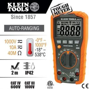 img 3 attached to 🔧 Klein Tools MM600 Multimeter: Auto-Ranging, AC/DC Voltage and Current, Temperature, Frequency, Continuity, 1000V+