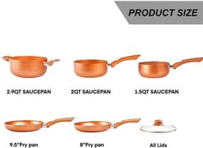 img 3 attached to Nonstick Cookware Ceramic Coating Saucepan Kitchen & Dining