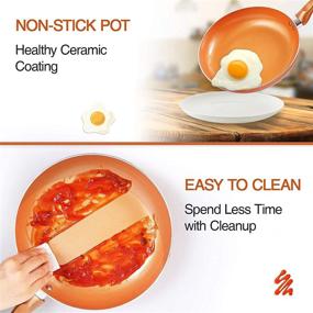 img 2 attached to Nonstick Cookware Ceramic Coating Saucepan Kitchen & Dining