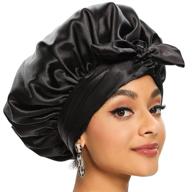 satin bonnet black sleeping wrapping logo