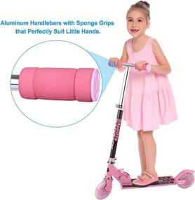 img 3 attached to Kid's Mini Kick Scooter: Aluminum Folding Scooter with Adjustable Height and Light Up Wheels - Ideal for Girls and Boys Toddlers, Max Load 110lbs (US Stock)