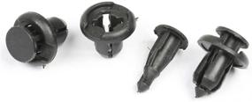 img 1 attached to 🔩 50 x 10mm Hole Plastic Push Fastener Clips in Black for Car Auto Bumper Fender - uxcell