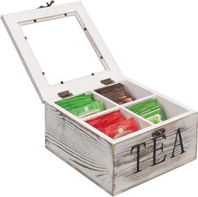 img 3 attached to ☕ Organize and Display Your Tea Collection in Style with the MyGift Rustic Whitewashed Wood Tea Bag Organizer Storage Chest