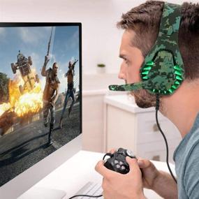 img 1 attached to Immerse Yourself in Ultimate Gaming Experience with Noise Cancelling PC Headset - 7.1 Surround Sound, Mic, Vibration & LED Light