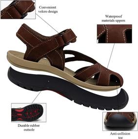 img 1 attached to JEOSSY Leather Athletic Outdoor Sandals Women's Shoes in Athletic