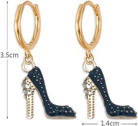 img 3 attached to 👠 Shop Now: WUWEIJIAJIA 4 Pairs Unique Cute Enamel Heel Shoes Huggie Hoop Earrings - Stylish Lightweight Dangle Drop Earrings for Women & Girls