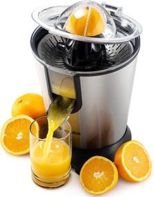 img 2 attached to 🍊 Eurolux Electric Citrus Juicer Squeezer for Orange, Lemon, Grapefruit - 160 Watts Power, Brushed Stainless Steel