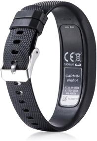img 3 attached to 📱 Garmin Vivofit 4 Band Replacement: Silicone WatchBand Strap Wristband - 3Pcs Small Size (No Tracker Included)