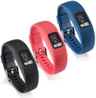 📱 garmin vivofit 4 band replacement: silicone watchband strap wristband - 3pcs small size (no tracker included) logo