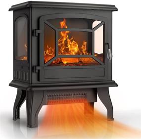 img 4 attached to 🔥 NookNova Electric Fireplace Heater: 20’’ 3D Realistic Flame, Easy Control, Adjustable Thermostat, Overheating Protection