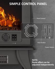 img 1 attached to 🔥 NookNova Electric Fireplace Heater: 20’’ 3D Realistic Flame, Easy Control, Adjustable Thermostat, Overheating Protection