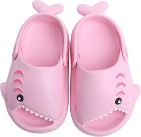 img 4 attached to 👦 Boys' Cartoon Non-Slip Lightweight Sandals Slippers - Clogs & Mules Shoes