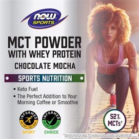 img 2 attached to 🍫 NOW Sports Nutrition Chocolate Mocha MCT Powder with Whey Protein Isolate - Boost Performance with 52% MCTs, 1-Pound