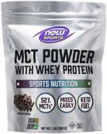 🍫 now sports nutrition chocolate mocha mct powder with whey protein isolate - boost performance with 52% mcts, 1-pound logo