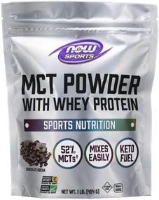 img 4 attached to 🍫 NOW Sports Nutrition Chocolate Mocha MCT Powder with Whey Protein Isolate - Boost Performance with 52% MCTs, 1-Pound