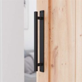 img 4 attached to 🚪 Enhance Your Sliding Door with SMARTSTANDARD 12” Rustic Barn Door Handle: Heavy Duty Pull for an Antique Touch!