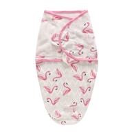 miracle baby newborn swaddle blanket: adjustable wrap receiving blanket with 100% cotton sleep bag for infants 0-3 months & 3-6 months - new flamingo design logo