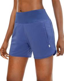 img 2 attached to Soothfeel Women's Quick Dry High Waist Running Shorts with Zip Pocket and Liner - 5 inch