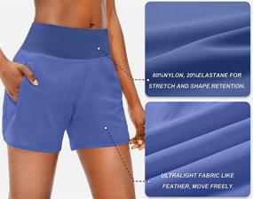 img 1 attached to Soothfeel Women's Quick Dry High Waist Running Shorts with Zip Pocket and Liner - 5 inch