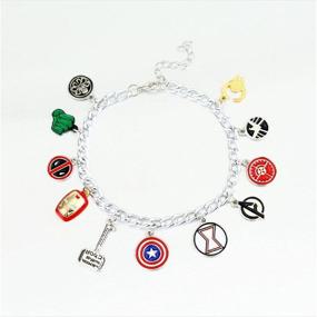 img 1 attached to 🏻 Superhero Charm Bracelet Collection - Perfect Gifts for Fantastic Fans, Collectible Jewelry Merchandise Featuring Avengers, Hulk, Loki, and Iron Man