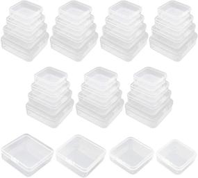 img 4 attached to 📦 LJY 32-Piece Clear Square Empty Mini Plastic Storage Containers with Lids for Crafts & Small Items