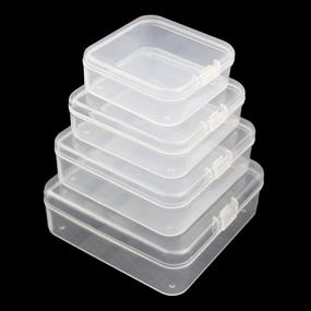 img 3 attached to 📦 LJY 32-Piece Clear Square Empty Mini Plastic Storage Containers with Lids for Crafts & Small Items