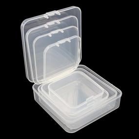 img 2 attached to 📦 LJY 32-Piece Clear Square Empty Mini Plastic Storage Containers with Lids for Crafts & Small Items