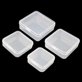 img 1 attached to 📦 LJY 32-Piece Clear Square Empty Mini Plastic Storage Containers with Lids for Crafts & Small Items