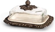 🧈 ceramic butter dish with elegant glass dome: perfect storage and display solution logo