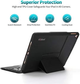 img 3 attached to 🔌 Kibbol Touchpad iPad Keyboard Case - 7-Color Backlit, Precisive Trackpad, Detachable Bluetooth Keyboard - for iPad 10.2" 9th/8th/7th Gen, Pro 10.5, Air 3 - Easy Pairing - Black