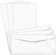 premium blank business note cards and envelopes - ideal for invitations, advertising, and marketing - thick and 📇 sturdy 80lb (216gsm) white cover stock - size: 4 x 9 inches - pack of 100 cards and envelopes logo