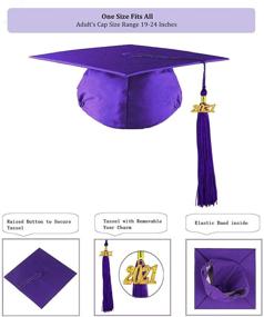 img 1 attached to 2021 Update: HEPNA Graduation Gown Cap Tassel Set - High School and College Ceremony Uniforms with Matte Graduation Robe