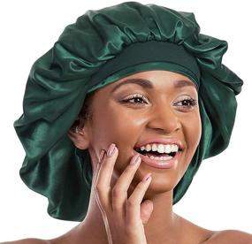 img 3 attached to 🌙 Ultimate Double Layer Care: Extra Large Silky Satin Bonnet for Maximum Protection