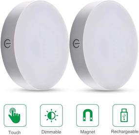 img 3 attached to 🌟 Enhance Your Space with AIBOO LED Puck Lights - USB Rechargeable, Dimmable, and Magnetic for Convenience and Style (2 Packs)