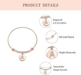 img 2 attached to 💍 BEOSTAR Women's Initial Letter Bracelet - 26 Bangle Design, Gold Plated with Gift Box and Card - Perfect for Proposal, Wedding, Anniversary, Birthday