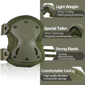 img 2 attached to Action Union Professional Tactical Combat Knee and Elbow Protective Pads Sets: Your Ultimate Airsoft Paintball Hunting Gear for Army Skate and Outdoor Sports