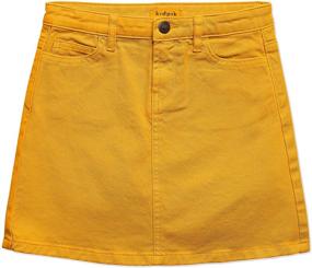 img 4 attached to 👖 KIDPIK Girls' Colored Denim Skirt - 4+ Years