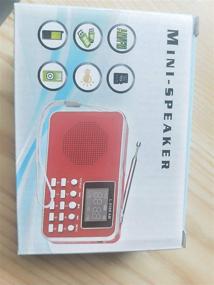 img 1 attached to Portable Mini USB AM/FM Radio Speaker Music Player Micro TF/SD Card For PC IPod Phone (L-938B AW Red)