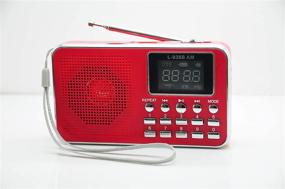img 2 attached to Portable Mini USB AM/FM Radio Speaker Music Player Micro TF/SD Card For PC IPod Phone (L-938B AW Red)