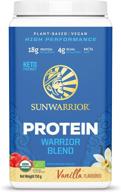 🌱 sunwarrior warrior blend - organic vegan plant protein powder with bcaas, pea protein - dairy-free, gluten-free, soy-free, non-gmo, plant-based protein, sugar-free, keto-friendly logo