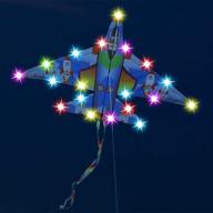 🪁 kuqu luminous kite for night flying, easy-to-fly rainbow nylon kite for kids or adults, single line kite with plane design logo